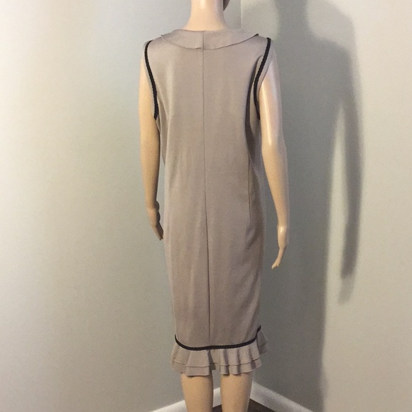 ANTONIO DERRICO Tan & black MIDI DRESS - Picture 5 of 5